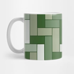 Olive Green Brick Geometric Art Pattern Mug